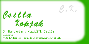 csilla kopjak business card